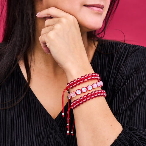 Lune de sang | Argent | Bracelet Verre Double Galaxie